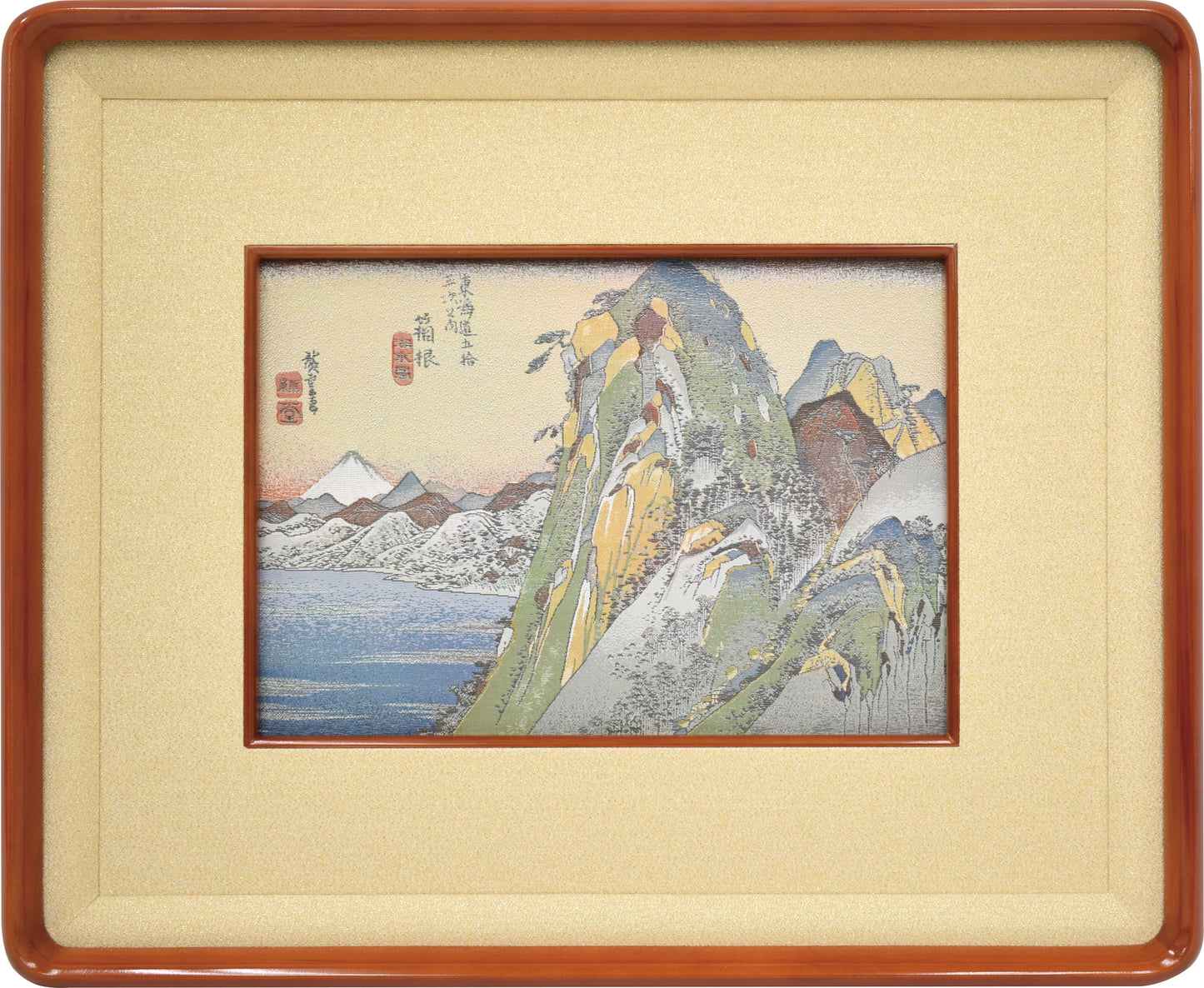 Lake at Hakone -Fifty-three stations of the Tokaido road- (Nishijin textile)