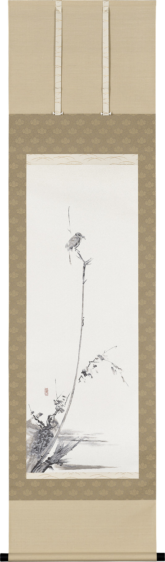 Shrike on a Withered Tree (Nishijin textile)