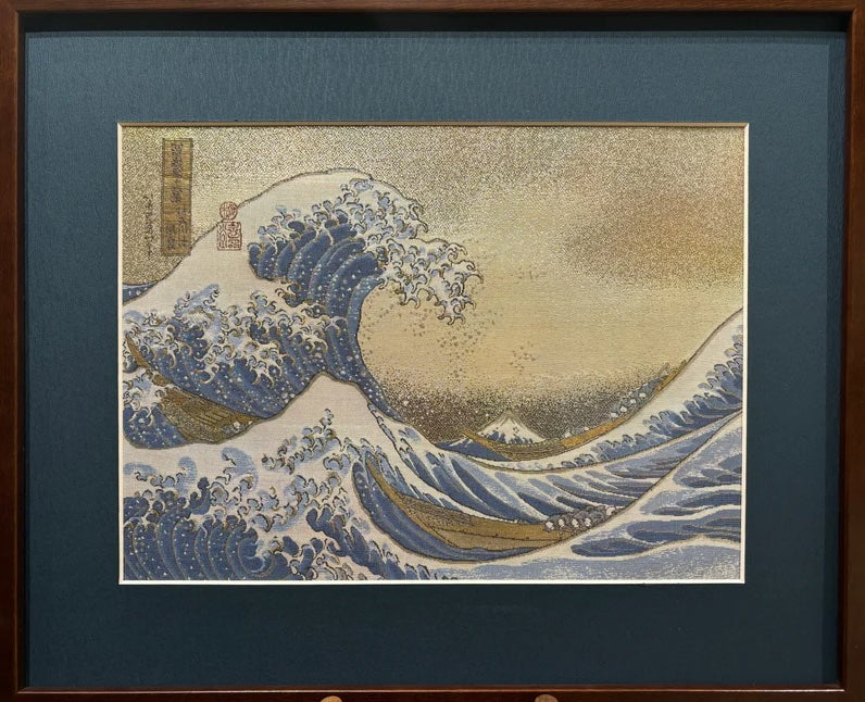 The Great Wave off Kanagawa small framed (Nishijin textile)