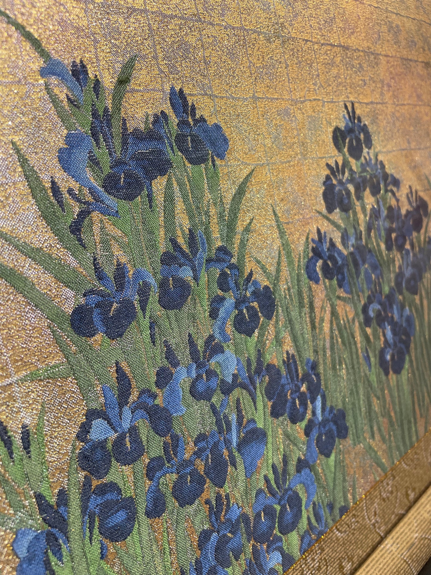 Irises screen (Nishijin textile)