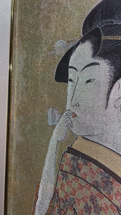 Woman with a Glass Noisemaker (Nishijin textile)